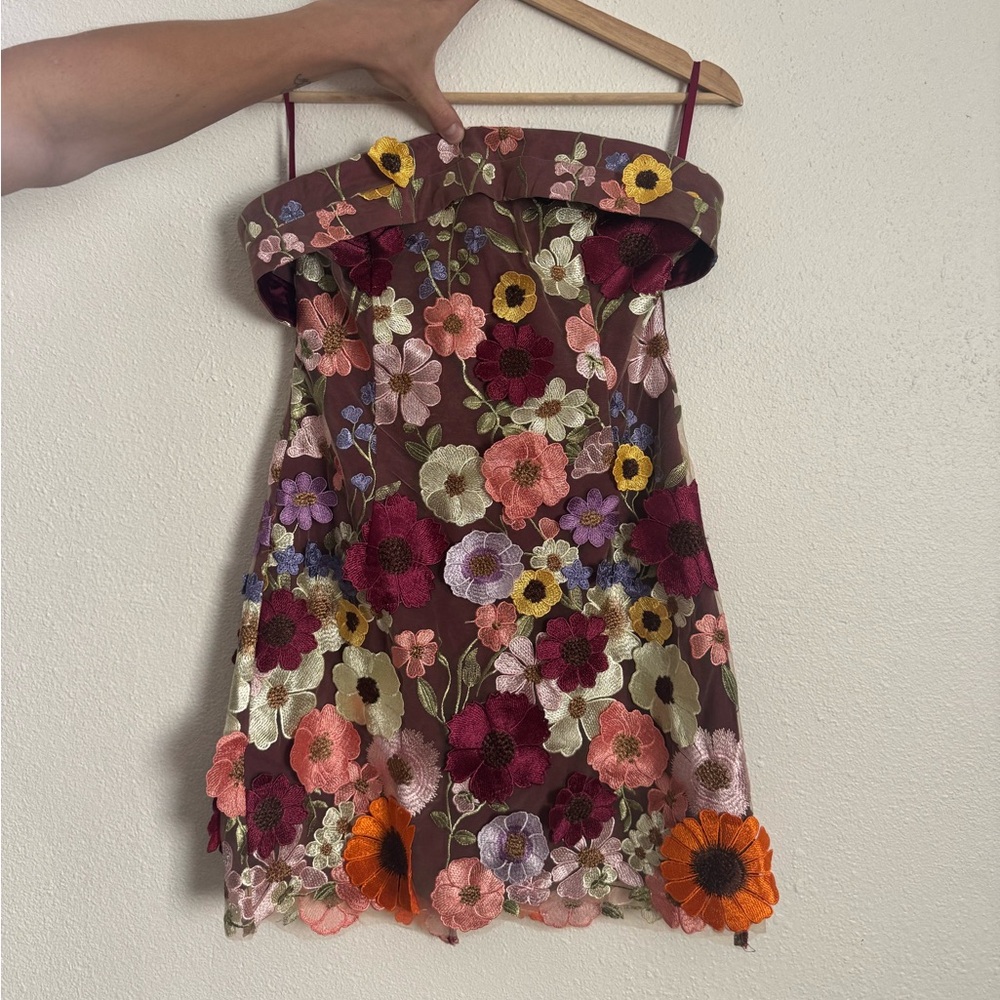 Floral Embroidered Off-Shoulder Dress